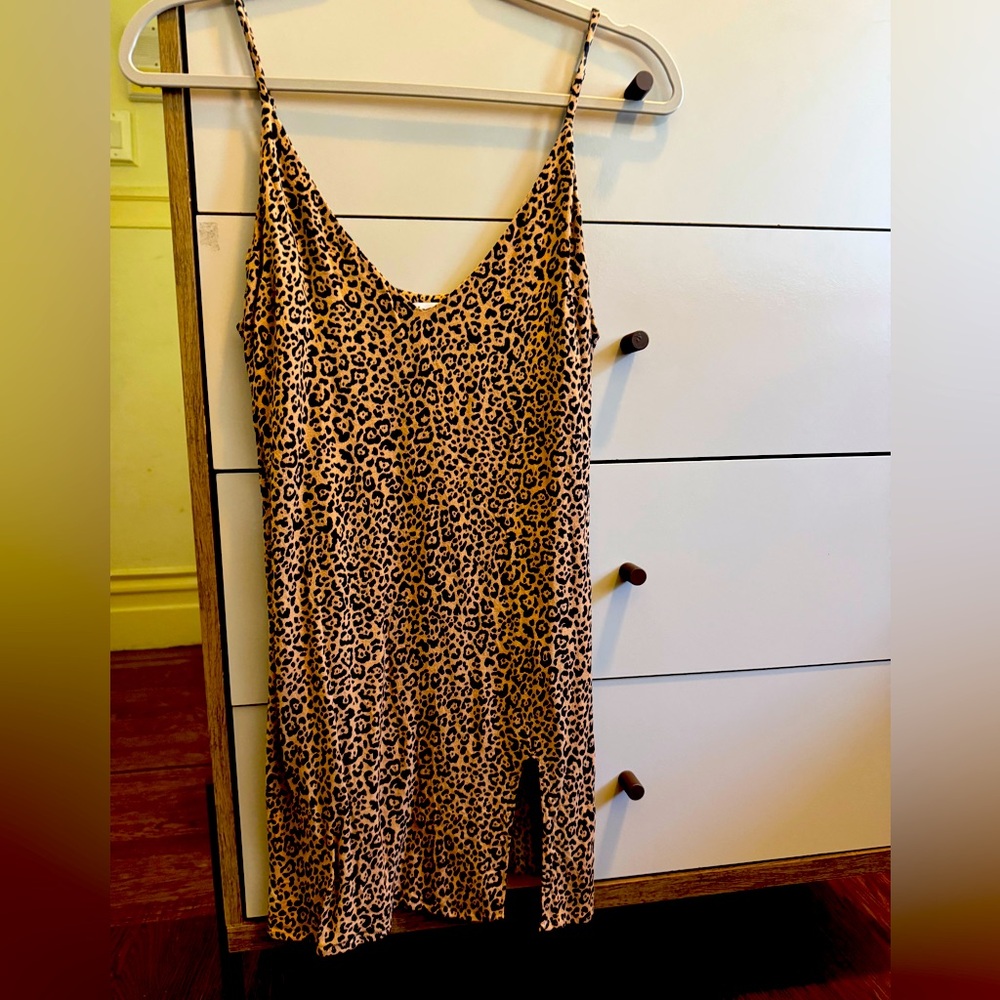 Leopard Print Slip Dress